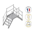 Photo : Saut de loup pour industrie en tôle damier aluminium 0,25 m - 0,6 m