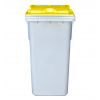 Conteneur Poubelle avec couvercle jaune de face