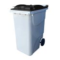 Photo : Conteneur Poubelle 360 litres Noir - Fermé - Sans