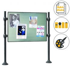 Panneau d'affichage libre 16 ou 24 feuilles A4 large choix couleurs et designs