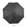Dimensions parasol Rond professionnel 3 m noir à manivelle