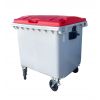 Bac poubelle 1100 litres couvercle rouge