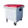 Bac poubelle 1100 litres couvercle rouge