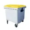 Bac poubelle 1100 litres couvercle jaune