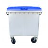 Bac poubelle 1100 litres couvercle bleu de face