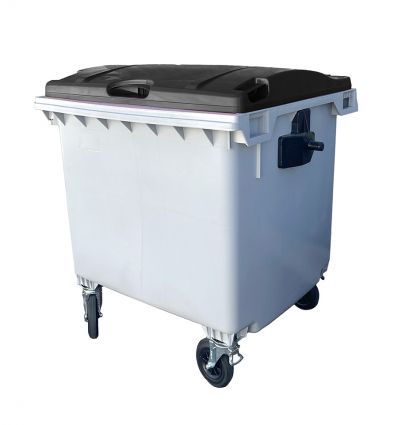 Bac poubelle 1100 litres couvercle noir