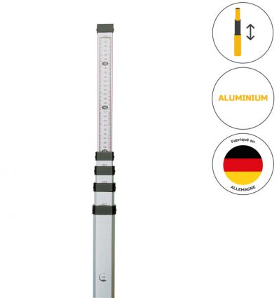 Mire télescopique en aluminium de 2,45 m à 5 m