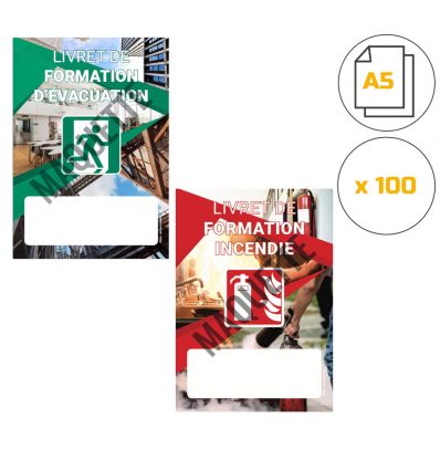 Livret formation incendie et évacuation personnalisable - Lot de 100