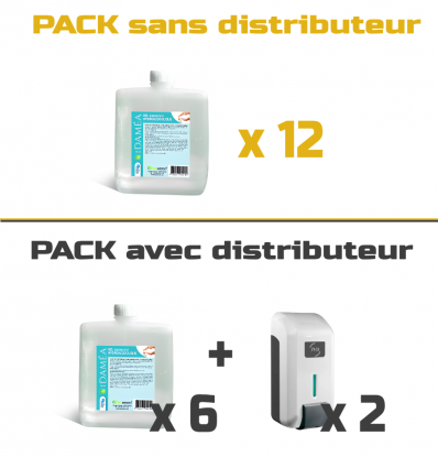 Recharge gel hydroalcoolique 750 ml avec ou sans distributeur JVD