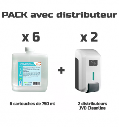 Recharge gel hydroalcoolique 750 ml avec distributeur JVD