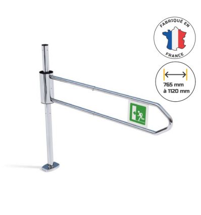 Portillon magasin extensible signalétique issue de secours à ouverture gauche