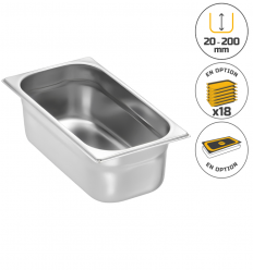 Bac gastronorme gn 1/3 en acier inoxydable