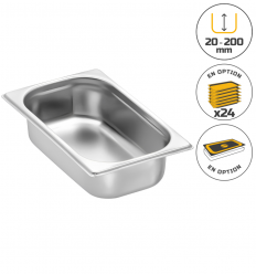 Bac gastronorme gn 1/4 en acier inoxydable