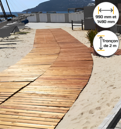 Chemin de plage en bois écologique