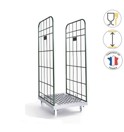 Chariot Roll 2 Côtés avec embase PEHD