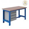 Établi lourd 3 tiroirs de couleur bleu ciel RAL 5015