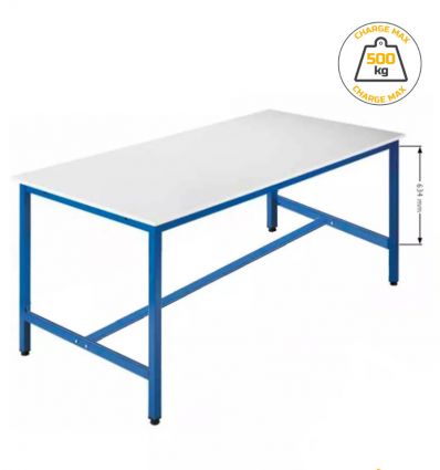 Table de travail charge mi-lourde sans plateau inférieur