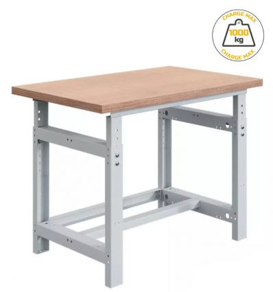 Établi lourd réglable en hauteur couleur gris clair RAL 7035