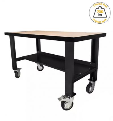 Table d'atelier sur roulettes