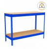Table d'atelier 2 plateaux couleur bleu