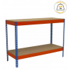 Table d'atelier 2 plateaux couleur bleu / orange 