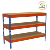 Table d'atelier 3 plateaux couleur bleu / orange