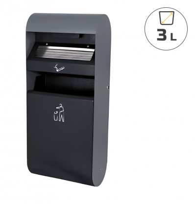 Cendrier poubelle mural