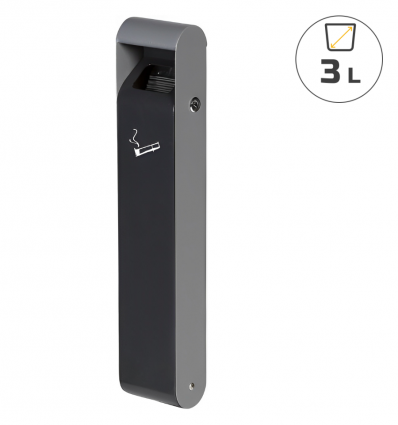 Cendrier mural en acier galvanisé 3L