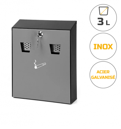 Cendrier mural économique en acier thermolaqué