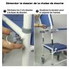 Fauteuil douche-toilette à roulettes - réglages 