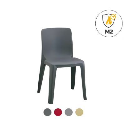 Chaise de collectivité empilable d'extérieur / intérieur gris anthracite