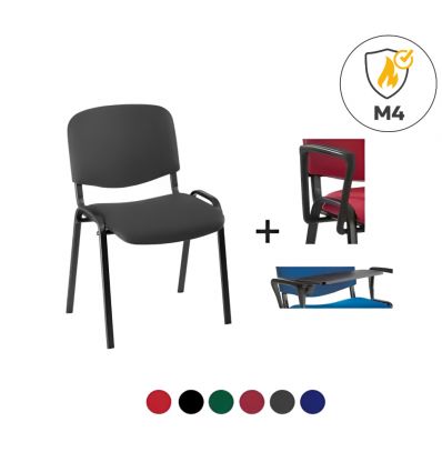 Chaise de réunion avec dossier résille bleu