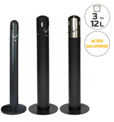Cendrier sur pied anthracite 3 litres de face