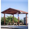 Pergola ombrage mobilier urbain toit en pavillon