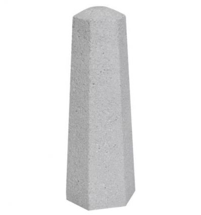 Borne en béton gris sablé