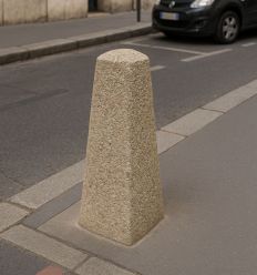 Borne hexagonale en béton gravillons lavés