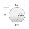 Dimensions de la borne ronde en béton