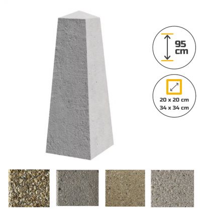 Borne pyamidale anti-stationnement en béton tous coloris