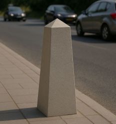Borne pyamidale anti-stationnement en béton tous coloris