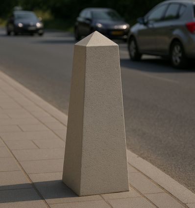 Borne pyamidale anti-stationnement en béton tous coloris
