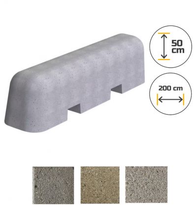 Borne anti stationnement béton gris sablé avec fourreau