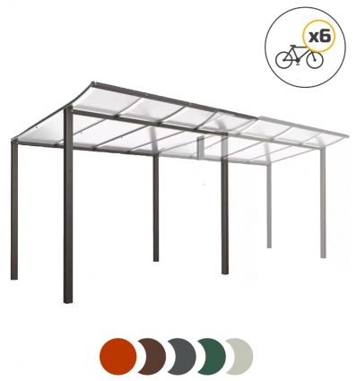 Abri vélo bleu sans bardages 