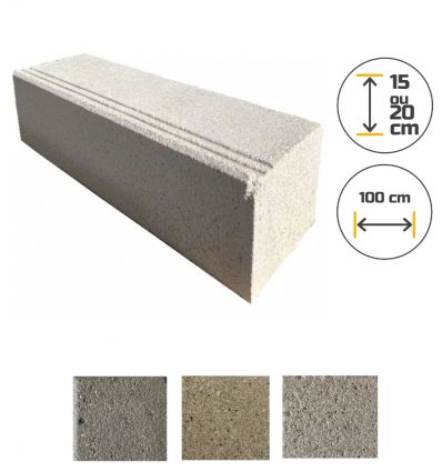 Bloc marche en béton avec rainures en nez de marche