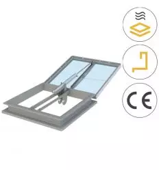 Lanterneau de désenfumage ouverture pneumatique pour rénovation