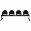 Siège sur poutre assise noire 4 places