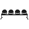 Siège sur poutre assise noire 4 places