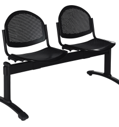 Siège sur poutre assise noire 2 places