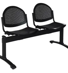 Siège sur poutre assise noire 2 places