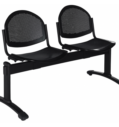 Siège sur poutre assise noire 2 places