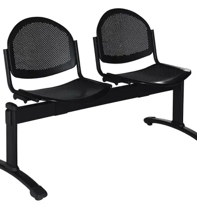 Siège sur poutre assise noire 2 places